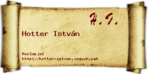 Hotter István névjegykártya